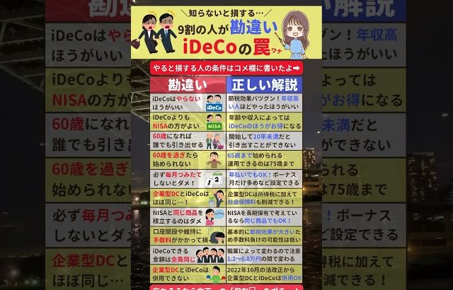 【大損する人の特徴】iDeCoの罠🕳️9割が勘違い！？😳